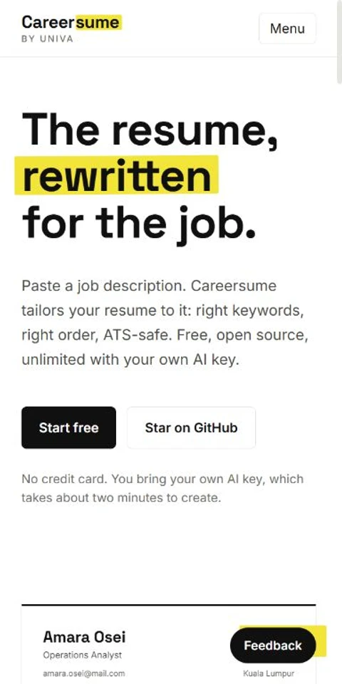 Careersume mobile app screenshot