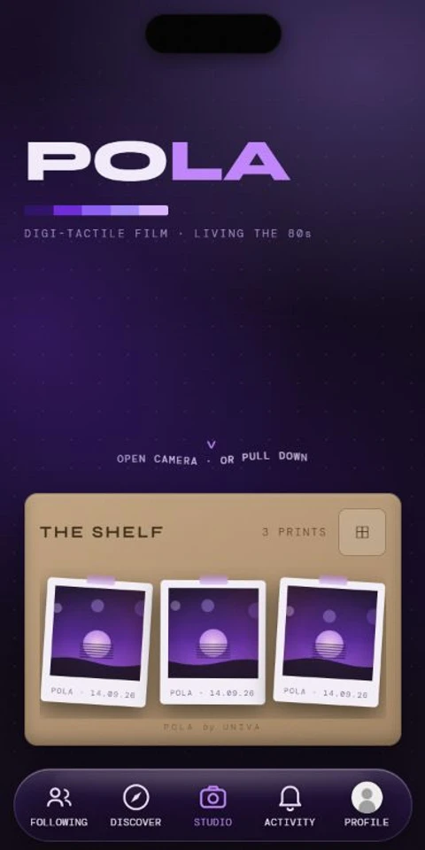 POLA mobile app screenshot